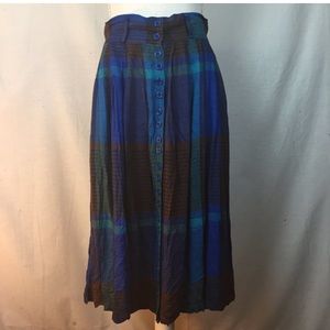 Vintage Maggie Lawrence Plaid Button Up Skirt